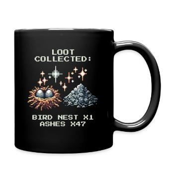 Chimney Sweep Loot Bird's Nest Ash Pixel Art - Full Colour Mug - black - Right