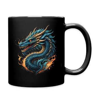 chinesischer feuerdrache - Tasse einfarbig - Schwarz - Rechts