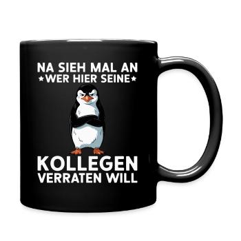 Jobwechsel Arbeitskollege Pinguin Neuer Job - Tasse einfarbig - Schwarz - Rechts