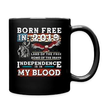 Born Free in 2019 - American Spirit at 6 - Full Colour Mug - black - Right