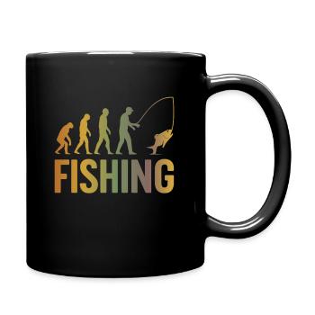 Evolution fürs Angeln - Tasse einfarbig - Schwarz - Rechts