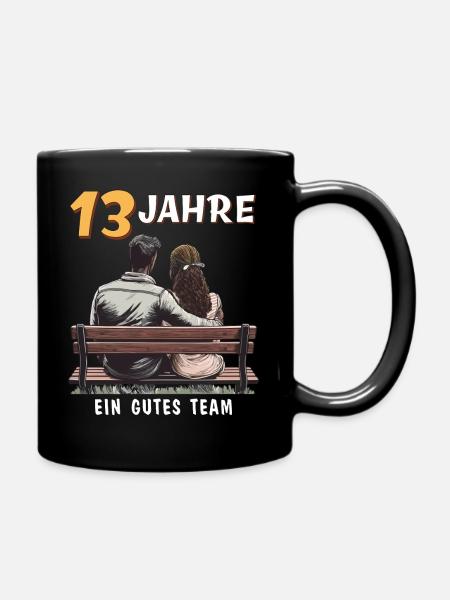 13 JAHRE EIN GUTES TEAM MANN FRAU - Tasse einfarbig - Schwarz
