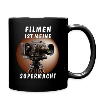 FILMKAMERA FILMEN IST MEINE SUPERMACHT - Tasse einfarbig - Schwarz - Rechts