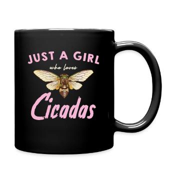 Ein Mädchen, Das Zikaden Liebt Schmetterlingsmotiv - Tasse einfarbig - Schwarz - Rechts