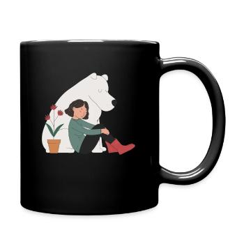 Friendship Between Man and Bear - Harmony - Full Colour Mug - black - Right
