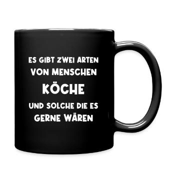 Koch Lustiger Sternekoch Essen kochen Küche - Tasse einfarbig - Schwarz - Rechts