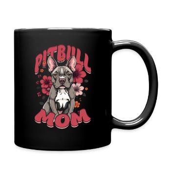 Pitbull Mom Pitbulls - Full Colour Mug - black - Right