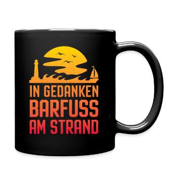 Mer Baltique Côte de la mer du Nord Pieds nus sur la plage en pensées - Mug uni - noir - Droite