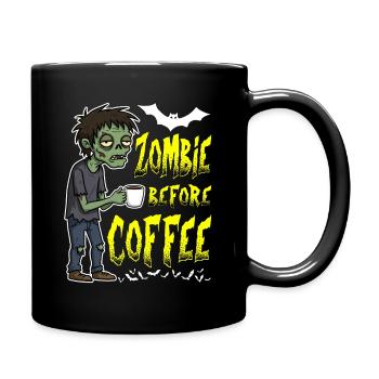 ZOMBIE BEFORE COFFEE - HALLOWEEN GIFT - Full Colour Mug - black - Right