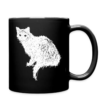 Chat vintage effrayant – Halloween - Mug uni - noir - Droite