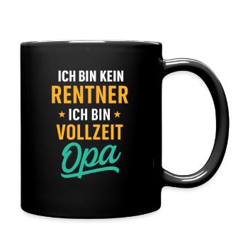 Vollzeit Opa - Tasse einfarbig - Schwarz - Rechts