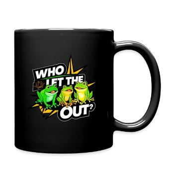 Lustige Froschliebhaber, die die Frösche rauslassen - Tasse einfarbig - Schwarz - Rechts