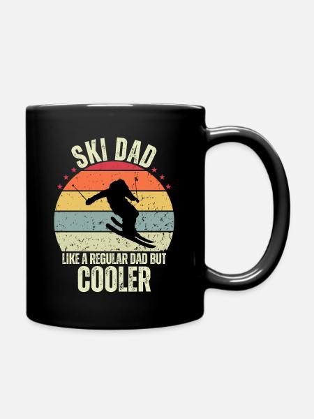 Ski Dad Like a Regular Dad but Cooler - Full Colour Mug - black