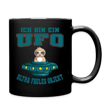Ich Bin Ein UFO Ultra Faules Objekt Faultier Alien - Tasse einfarbig - Schwarz - Rechts