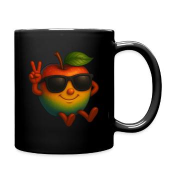 Apfel - Tasse einfarbig - Schwarz - Rechts