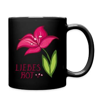 Lilie Liebe - Tasse einfarbig - Schwarz - Rechts