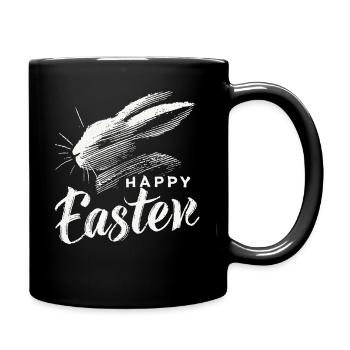 Lapin de Pâques Vintage Happy Easter Design - Mug uni - noir - Droite
