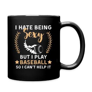 Drôle de baseball disant équipe de baseball - Mug uni - noir - Droite