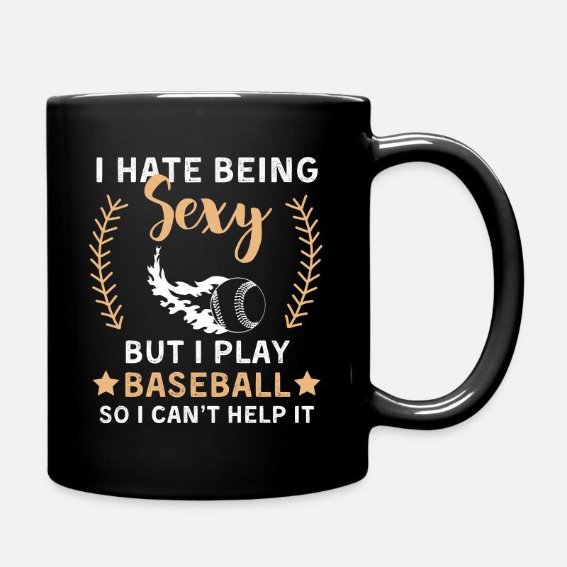 Lustiger Baseball Spruch Baseballteam - Tasse einfarbig - Schwarz