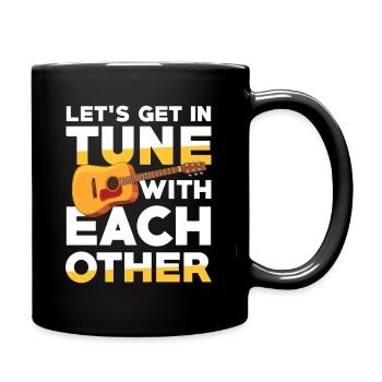Lass Uns Im Einklang Miteinander Sein Mit Gitarre - Tasse einfarbig - Schwarz - Rechts