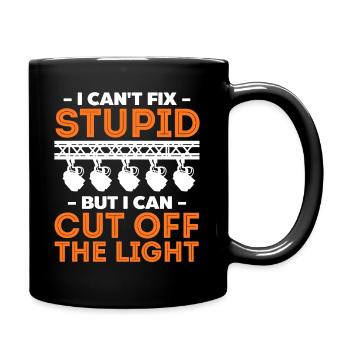 Funny Lighting Technician Statement Design - Full Colour Mug - black - Right