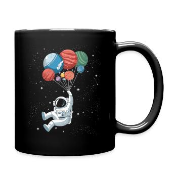 Astronaute avec des ballons planétaires - Mug uni - noir - Droite