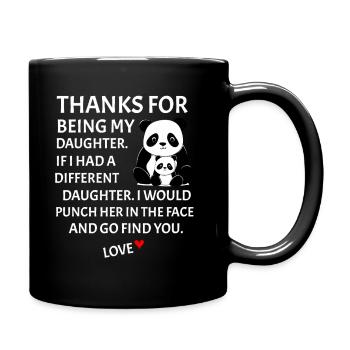 Merci d’être ma fille, père-fille - Mug uni - noir - Droite