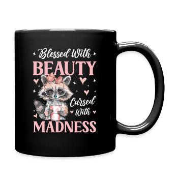Funny Cute Wild Raccoon Meme - Full Colour Mug - black - Right