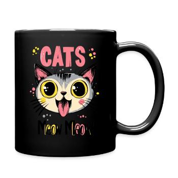 Cats Meow Meow Meow Cat Mom Cats Mother's Day - Full Colour Mug - black - Right