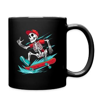 Skateboarder Skeleton, Skateboarder - Full Colour Mug - black - Right