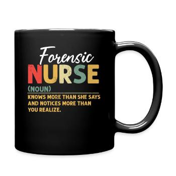 Forensische Krankenschwester Lustige Definition Retro Krankenschwester - Tasse einfarbig - Schwarz - Rechts