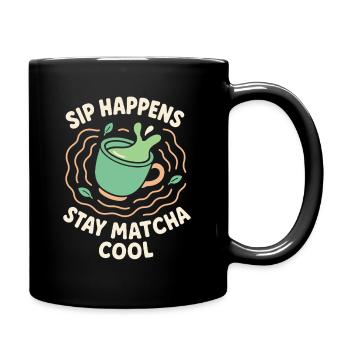 Matcha Aesthetic Latte Soft Girl Thé sur Café - Mug uni - noir - Droite