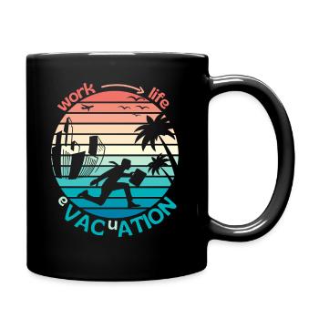 Rétro Sunset Style Evacuation od Work to Paradise - Mug uni - noir - Droite