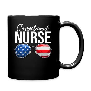 Correctional Nurse USA Sonnenbrille Lustig Medizinisch - Tasse einfarbig - Schwarz - Rechts