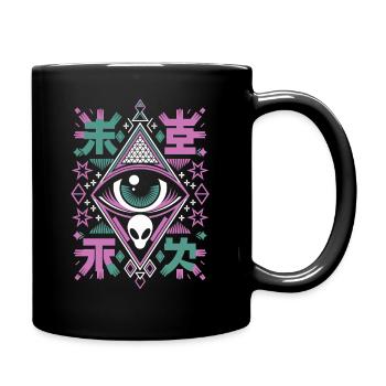 Mystérieux Futur Alien Eye Design Géométrique - Mug uni - noir - Droite