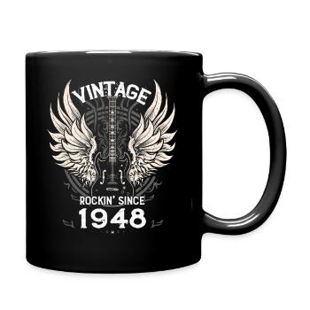 Vintage Rockin' Since 1948, 77 Years of Bold - Full Colour Mug - black - Right