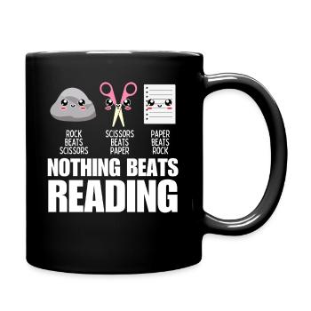 Nothing Beats Reading - Full Colour Mug - black - Right
