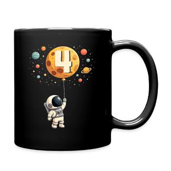 Astronaute mignon 4e anniversaire garçon espace - Mug uni - noir - Droite