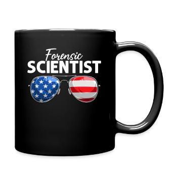 Forensic Scientist USA Sonnenbrille Lustige Forensik - Tasse einfarbig - Schwarz - Rechts