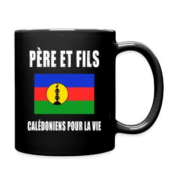 père et fils calédonien nouvelle-calédonie papa - Mug uni - noir - Droite