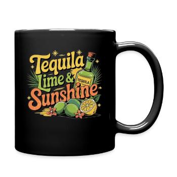 Tequila, Limette & Sonne - Tasse einfarbig - Schwarz - Rechts