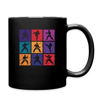 Karate Pop Art – 9 Fighters Retro - Full Colour Mug - black - Right