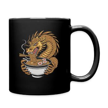 Drachen und Ramen: Eine Harmonische Fusion der - Tasse einfarbig - Schwarz - Rechts