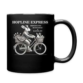 Pâques Rétro HOPLINE EXPRESS Lapin Câlins Vintage - Mug uni - noir - Droite