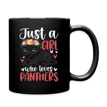 Just a Girl Who Loves Panthers - Tasse einfarbig - Schwarz - Rechts