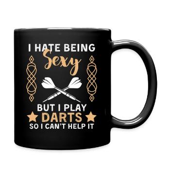 Funny darts saying for darts players - Full Colour Mug - black - Right