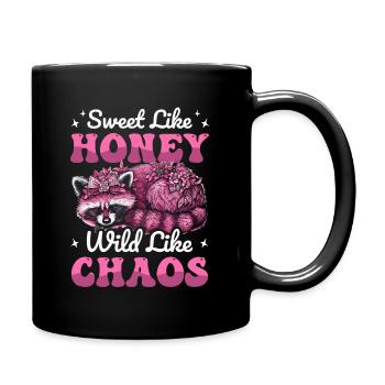 Drôle mignon raton laveur sauvage Mème - Mug uni - noir - Droite