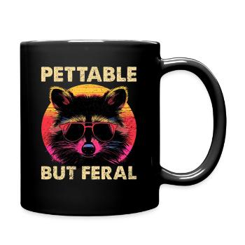 Lustige niedliche wilde Waschbär Meme - Tasse einfarbig - Schwarz - Rechts