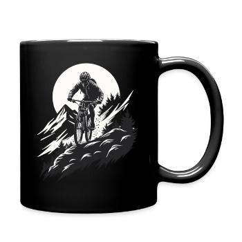 Mountainbike Abenteuer in der Natur - Tasse einfarbig - Schwarz - Rechts