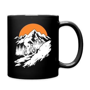Mountainbike Abenteuer in der Natur - Tasse einfarbig - Schwarz - Rechts